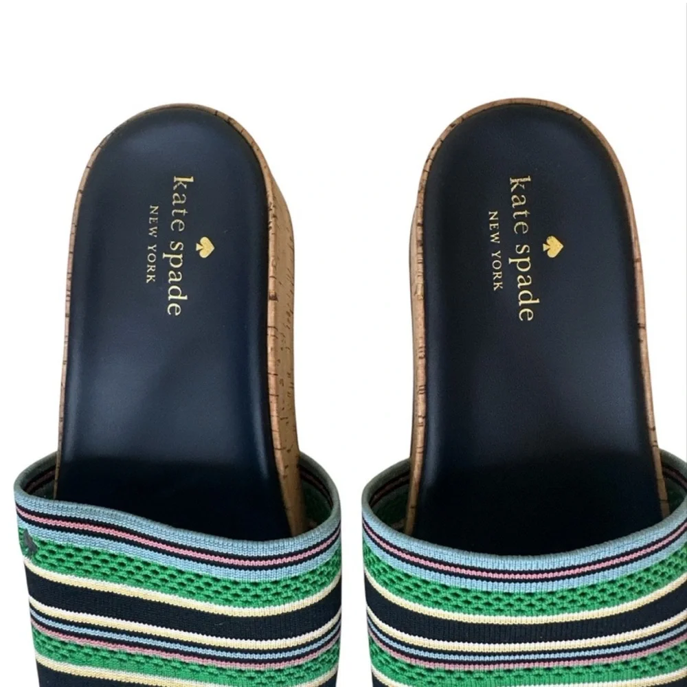 KATE SPADE NEW YORK Stripped Breeze Slide Platform Wedges - Picture 5 of 10